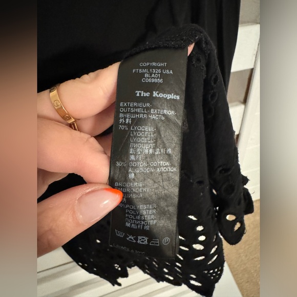 THE KOOPLES Black Long Sleeved Crew Neck Top Size Small - Picture 6 of 8